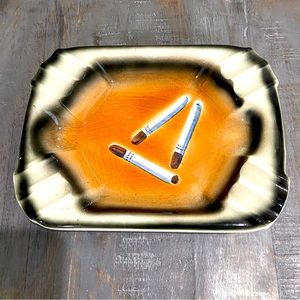 Vintage Hand Painted Cigarettes In Tilso Japan Ashtray MCM Decor